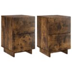 vidaXL Nočný stolík 2 ks Dymový dub 33,5 x 34,5 x 50 cm – Obrázok 2