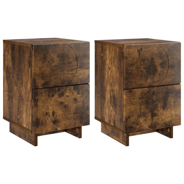 vidaXL Nočný stolík 2 ks Dymový dub 33,5 x 34,5 x 50 cm – Obrázok 2