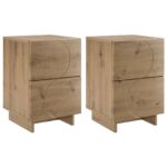 vidaXL Nočný stolík 2 ks Dub artisan 33,5 x 34,5 x 50 cm – Obrázok 2