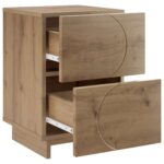 vidaXL Nočný stolík 2 ks Dub artisan 33,5 x 34,5 x 50 cm – Obrázok 3