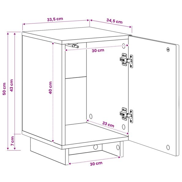 vidaXL Nočný stolík 2 pcs Dymový dub 33,5 x 34,5 x 50 cm – Obrázok 10