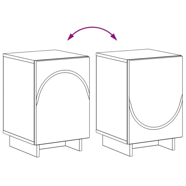 vidaXL Nočný stolík 2 pcs Dymový dub 33,5 x 34,5 x 50 cm – Obrázok 9
