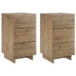 vidaXL Nočný stolík 2 pcs Dub artisan 33,5 x 34,5 x 60 cm – Obrázok 2