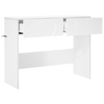 vidaXL Konzolový stôl Biela 96,5 x 38 x 75 cm Kompozitné drevo – Obrázok 3