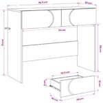 vidaXL Konzolový stôl Biela 96,5 x 38 x 75 cm Kompozitné drevo – Obrázok 9