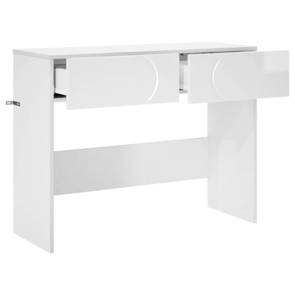 vidaXL Konzolový stôl Biela s vysokým leskom 96,5 x 38 x 75 cm – Obrázok 3