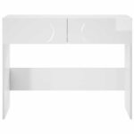 vidaXL Konzolový stôl Biela s vysokým leskom 96,5 x 38 x 75 cm – Obrázok 4