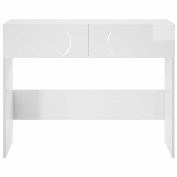 vidaXL Konzolový stôl Biela s vysokým leskom 96,5 x 38 x 75 cm – Obrázok 4
