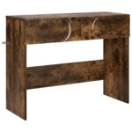 vidaXL Konzolový stôl Dymový dub 96,5 x 38 x 75 cm Kompozitné drevo – Obrázok 2