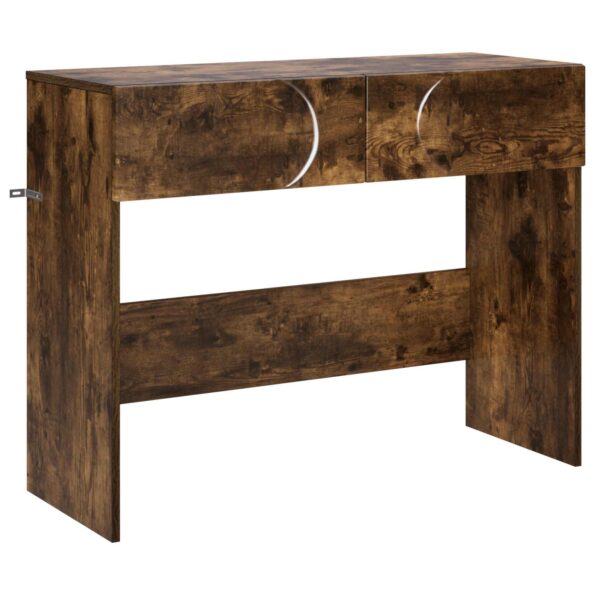vidaXL Konzolový stôl Dymový dub 96,5 x 38 x 75 cm Kompozitné drevo – Obrázok 2