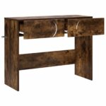 vidaXL Konzolový stôl Dymový dub 96,5 x 38 x 75 cm Kompozitné drevo – Obrázok 3