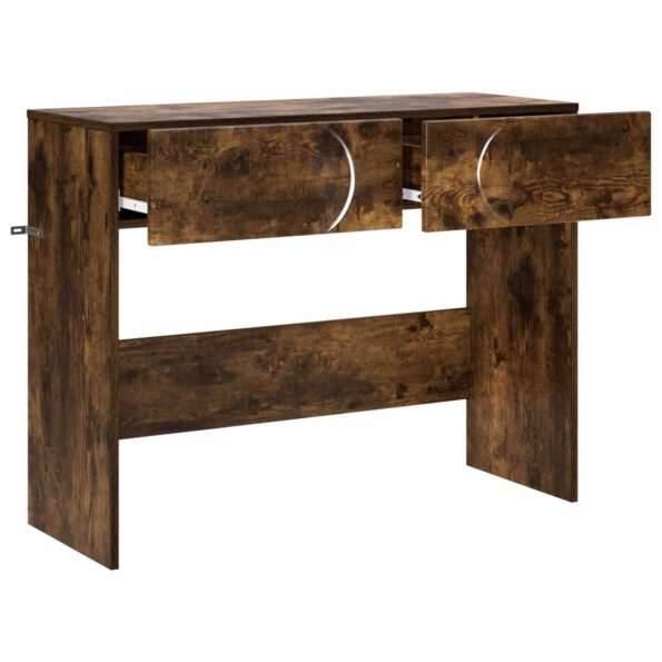 vidaXL Konzolový stôl Dymový dub 96,5 x 38 x 75 cm Kompozitné drevo – Obrázok 3