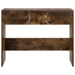 vidaXL Konzolový stôl Dymový dub 96,5 x 38 x 75 cm Kompozitné drevo – Obrázok 4