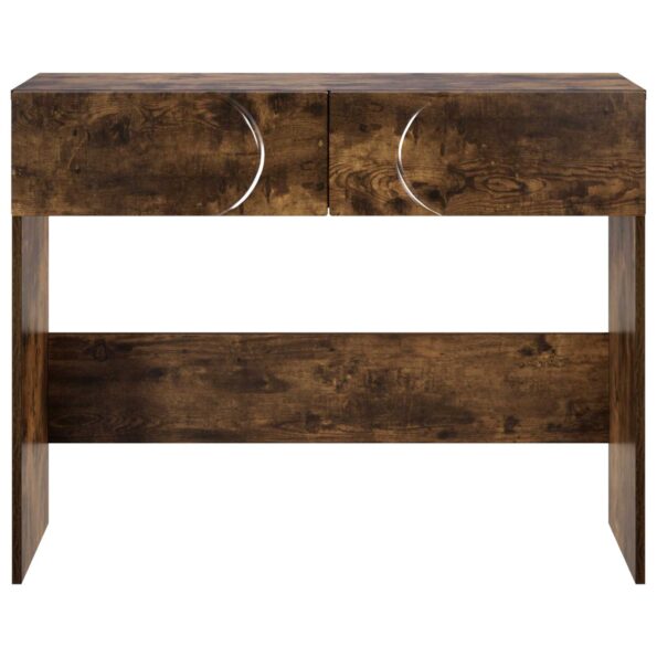 vidaXL Konzolový stôl Dymový dub 96,5 x 38 x 75 cm Kompozitné drevo – Obrázok 4