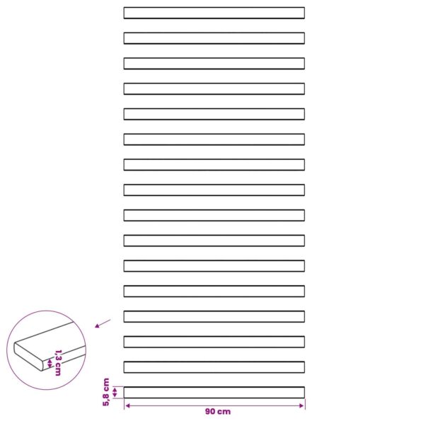vidaXL Lamelová latka 32 ks Prírodná 90 x 6 x 1,3 cm Masívna borovica – Obrázok 7