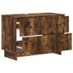 vidaXL Kúpeľňová skrinka pod umývadlo EDE Dymový dub 82 x 41 x 59 cm – Obrázok 2