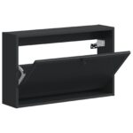 vidaXL Nástenný botník EDE 71 x 17 x 43 cm Kompozitné drevo Čierna – Obrázok 2