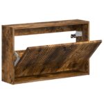 vidaXL Nástenný botník EDE 71 x 17 x 43 cm Kompozitné drevo Dymový dub – Obrázok 2