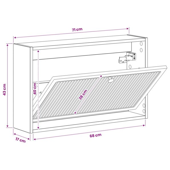 vidaXL Nástenný botník EDE 71 x 17 x 43 cm Kompozitné drevo – Obrázok 8