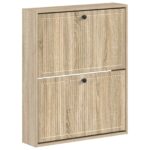vidaXL Nástenný botník EDE 71 x 17 x 86 cm Kompozitné drevo Dub sonoma