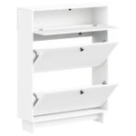 vidaXL Skriňa na topánky EDE 78 x 24 x 103 cm Kompozitné drevo Biela – Obrázok 2