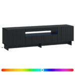 vidaXL LED TV kabinet Čierna Kompozitné drevo – Obrázok 2