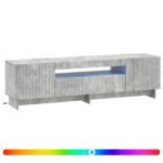 vidaXL LED TV kabinet Betónovo sivá Kompozitné drevo – Obrázok 2