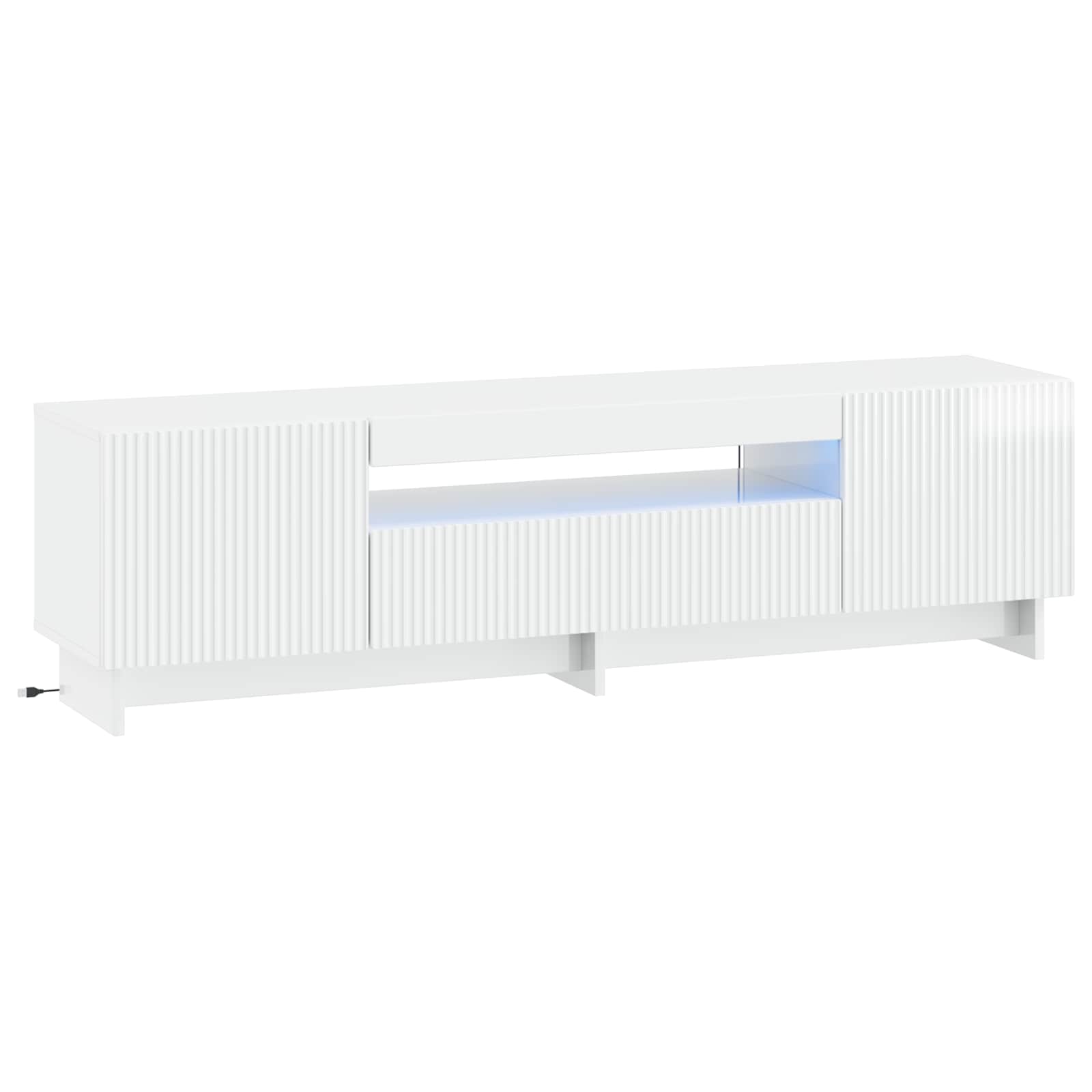 896029_1.jpg vidaXL LED TV kabinet Biela s vysokým leskom Kompozitné drevo – Obrázok 1