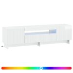 vidaXL LED TV kabinet Biela s vysokým leskom Kompozitné drevo – Obrázok 2