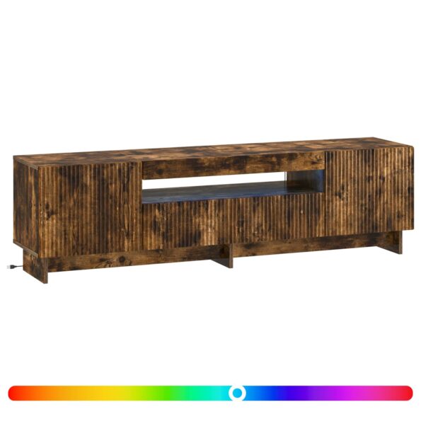 vidaXL LED TV kabinet Dymový dub Kompozitné drevo – Obrázok 2