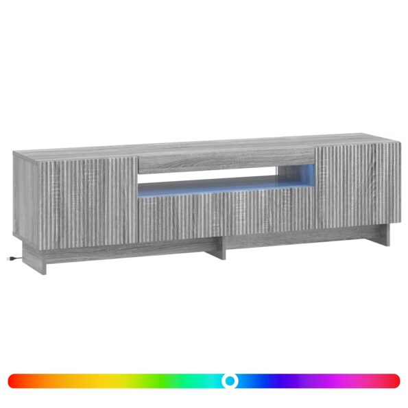 vidaXL LED TV kabinet Sivý Sonoma Kompozitné drevo – Obrázok 2