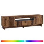 vidaXL LED TV kabinet Staré drevo Kompozitné drevo – Obrázok 2