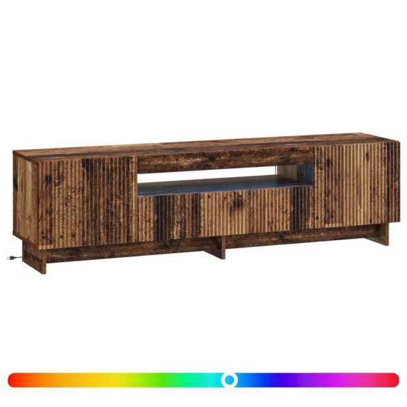 vidaXL LED TV kabinet Staré drevo Kompozitné drevo – Obrázok 2