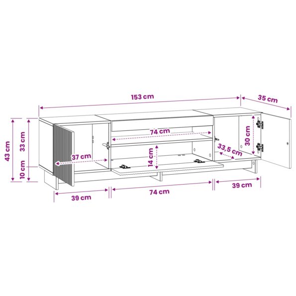 vidaXL LED TV kabinet Dub artisan Kompozitné drevo – Obrázok 10