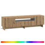 vidaXL LED TV kabinet Dub artisan Kompozitné drevo – Obrázok 2