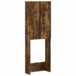 vidaXL Toaletná skriňa EDE Dymový dub 66 x 25,5 x 190 cm