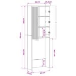 vidaXL Toaletná skriňa EDE Dub artisan 66 x 25,5 x 190 cm – Obrázok 8