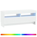 vidaXL LED TV kabinet Biela Kompozitné drevo – Obrázok 2