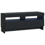 vidaXL LED TV kabinet Čierna Kompozitné drevo