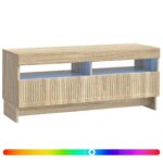 vidaXL LED TV kabinet Dub sonoma Kompozitné drevo – Obrázok 2