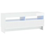 vidaXL LED TV kabinet Biela s vysokým leskom Kompozitné drevo