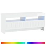 vidaXL LED TV kabinet Biela s vysokým leskom Kompozitné drevo – Obrázok 2