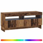 vidaXL LED TV kabinet Staré drevo Kompozitné drevo – Obrázok 2