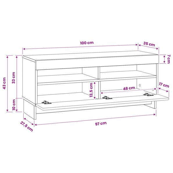 vidaXL LED TV kabinet Dub artisan Kompozitné drevo – Obrázok 10
