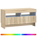 vidaXL LED TV kabinet Dub sonoma Kompozitné drevo – Obrázok 2