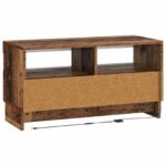 vidaXL LED TV kabinet Staré drevo Kompozitné drevo – Obrázok 6