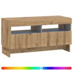 vidaXL LED TV kabinet Dub artisan Kompozitné drevo – Obrázok 2