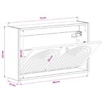 vidaXL Nástenný botník ALKMAAR 71 x 17 x 43 cm Kompozitné drevo – Obrázok 8