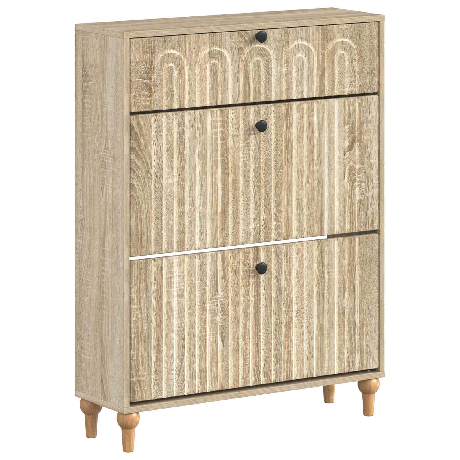 896217_1.jpg vidaXL Skriňa na topánky ALKMAAR 78 x 24 x 103 cm Kompozitné drevo – Obrázok 1