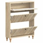 vidaXL Skriňa na topánky ALKMAAR 78 x 24 x 103 cm Kompozitné drevo – Obrázok 2